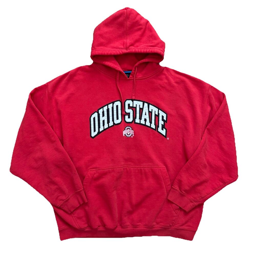 Vintage 90s Ohio State Buckeyes NCAA Hoodie Sweatshirt Red Men’s 2XL XXL